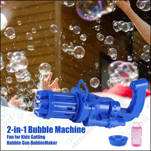 Automatic Gatling Bubble Gun Summer Soap Water Machine Kids