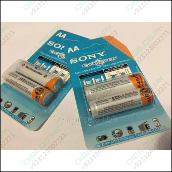 Clone 2 Pcs Sony Ni-mh AA 1.2v 500mah To 1000mah Rechargeable Battery