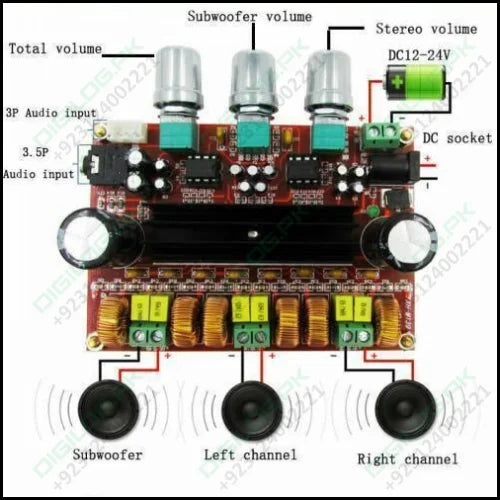 Copy Xh-m139 Tpa3116d2 2x 50w +100w 2.1 Channel Digital Subwoofer Power Amplifier Board Tpa3116*2 3 Channels Dc 12-24v