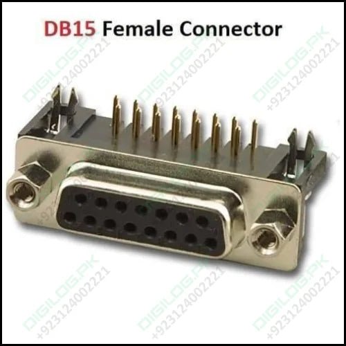 Db15 Female Right Angle Connector 0.318 Db 15sr Pcb Mounting 15 Pin 2 Rows Connector
