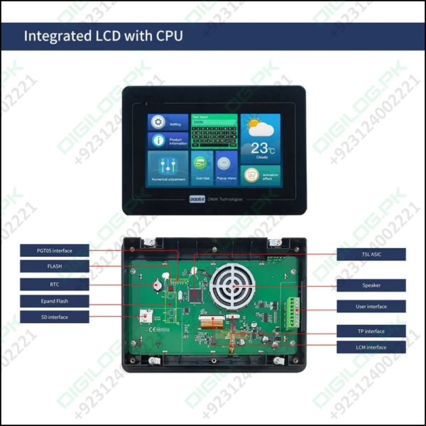 Dwin 7 Inch Industrial Hmi Lcd Touch Screen 800x480 Display Module Dmg80480t070 A5 Wtr In Pakistan