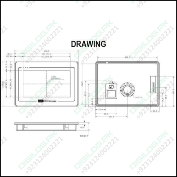 Dwin 7 Inch Industrial Hmi Lcd Touch Screen 800x480 Display