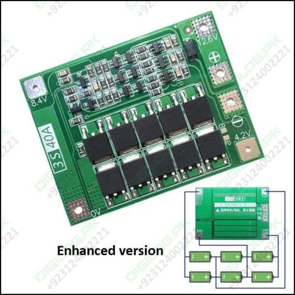 Enhanced Version 3S 40A Li-ion Lithium Battery Charger Protection Board PCB BMS For Drill Motor 11.1V 12.6V