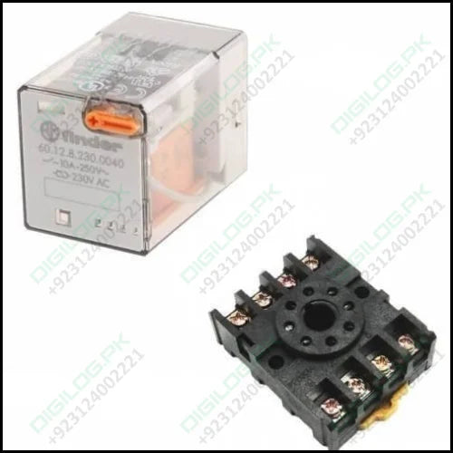 Finder Relay 220vac 60.12 With 8pin Rail-mount Relay Socket Relay Base