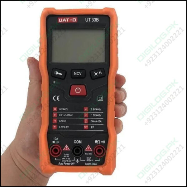 Handheld Portable Ac Dc Ncv True Rms Digital Multimeter Non-contact Voltmeter Ammeter Test Meter Dmm Ut-33b