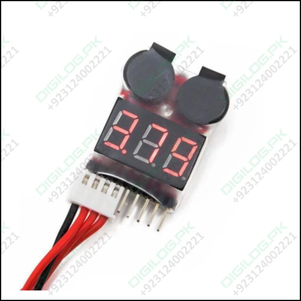 Lipo Buzzer Battery Voltage Indicator Volt Meter Battery Level Tester 1s-8s With Buzzer In Pakistan