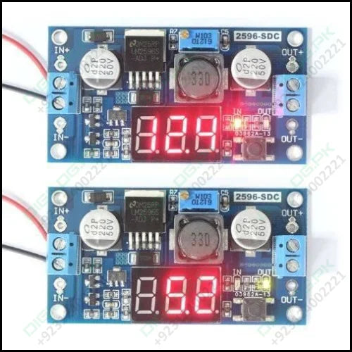 Lm2596 2a Buck Step-down Power Converter Module Dc 4.0~40 To 1.3-37v Led Voltmeter