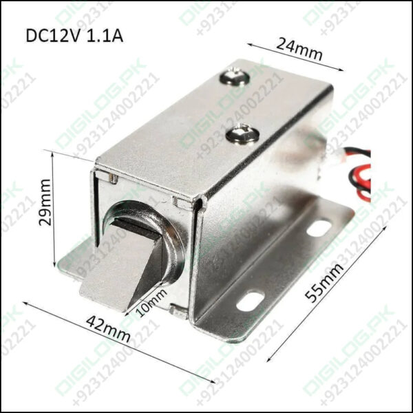 Ma1206 54 x 42 x 28mm 12v Dc Cabinet Drawer Electric Door Lock Assembly Solenoid Lock