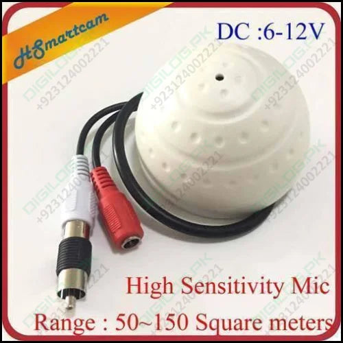 New 50-150 Square Meters High Sensitivity Mini Cctv Security Surveillance Microphone Audio Input For 1080p Wifi Ip Cameras Dvr