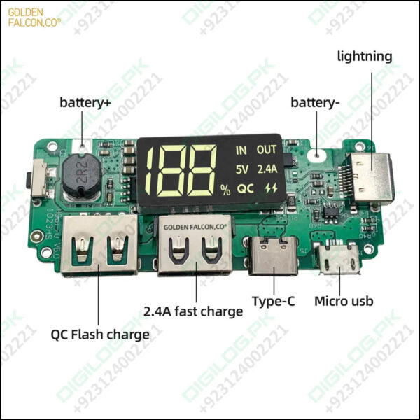 Power Bank Module For 18650 Cells And Lithium Polymer Batteries