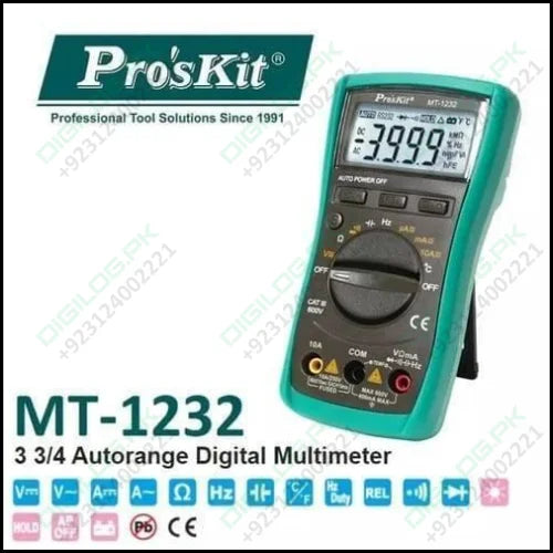 Proskit Autorange Digital Multimeter Mt 1232 For Ac Dc Voltage Current Resistance Temperature Measurement Tester