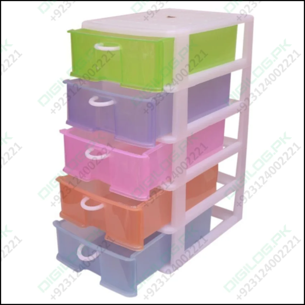 Stackable 5 Drawers Layers Set Shoe Makeup Jewelry Storage Organizer Boxes Plastic Cabinets Racks Lahore Only