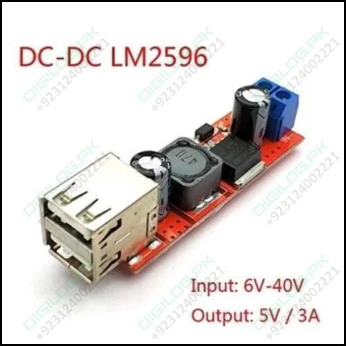 Vehicle Battery Charger 3a Dual Usb Output Lm2596 Buck Converter
